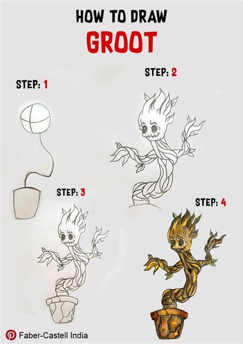 Image result for How to Draw Groot Step by Step