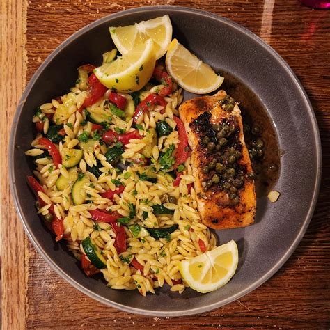 Lemon-Caper Salmon & Orzo : r/blueapron