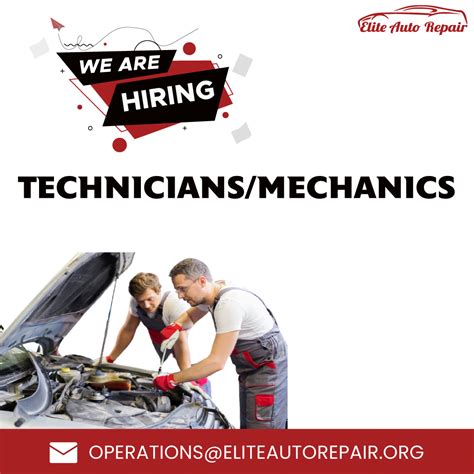 We Are Hiring Auto Technician / Mechanic - Elite Auto Repair