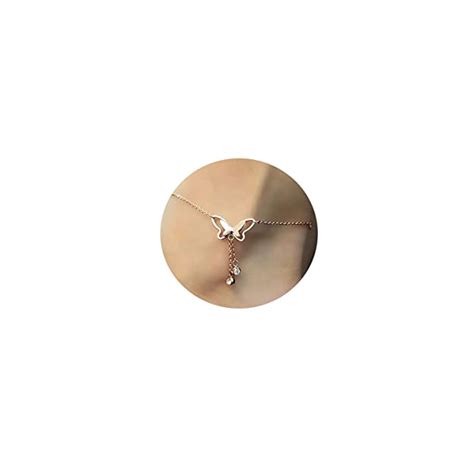 Shining Diva Fashion Italian Designer Rose Gold Plated Butterfly Anklet ...