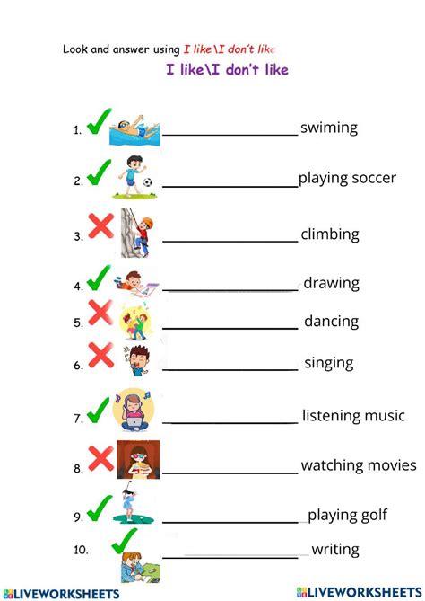 Like Dislike Worksheet 的图像结果