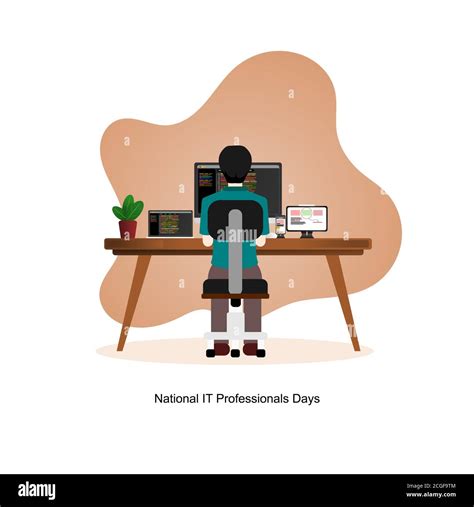 National IT professional day illustration vector, flat design and ...
