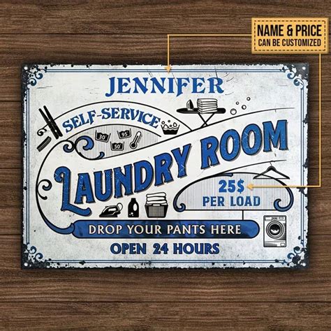 Gepersonaliseerde wasserette-bord - Vintage metalen muntautomaat droger ...