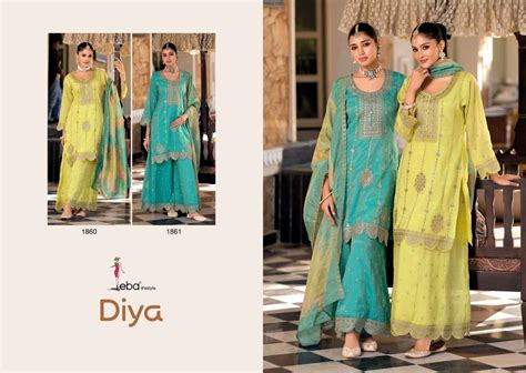 EBA LIFESTYLE DIYA SIMER FABRIC HEAVY EMBROIDERED READY MADE SUITS AT ...