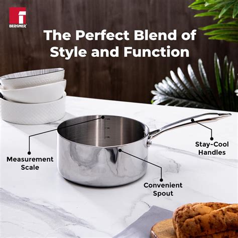 Bergner Argent Tri-Ply Stainless Steel Milkpan/Saucepan - Induction Bo