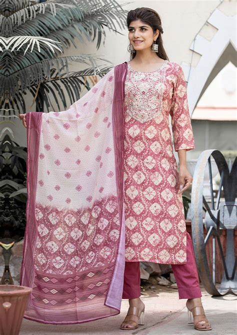 Pink Modal Silk Suit Set (pack of 3)