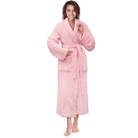 PAVILIA Premium Women's Plush Soft Fleece Full-Length Bathrobe, Pink ...