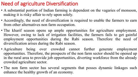 Diversification of agriculture production | PPTX