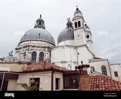 Basilica di Santa Maria della Salute view from the terrace of the hotel Ca Maria Adele, Venice ...