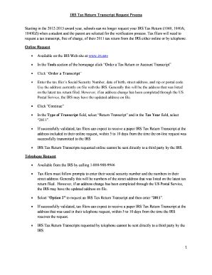 Fillable Online collegeforcreativestudies IRS Tax Return Transcript ...