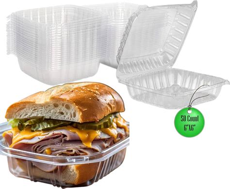 Amazon.com: Mr Miracle Clamshell Containers - Clear Disposable Plastic To-Go, Leak-Resistant and ...