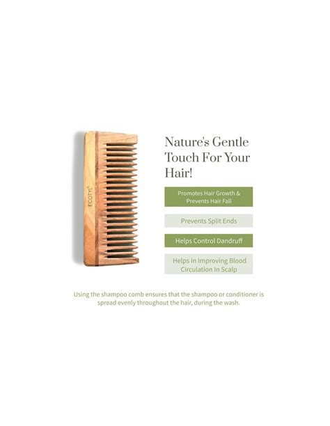 Ecotyl neem wood comb (handmade) - shampoo