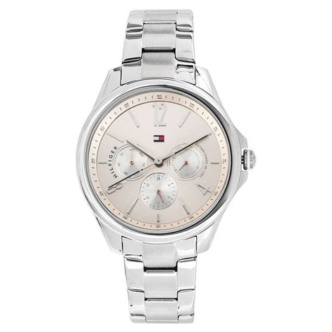 Buy Online Tommy Hilfiger Quartz Multifunction Beige Dial Metal Strap ...