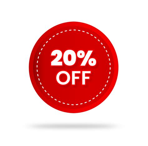 20 percent discount sticker price tag design. product emblem with ...
