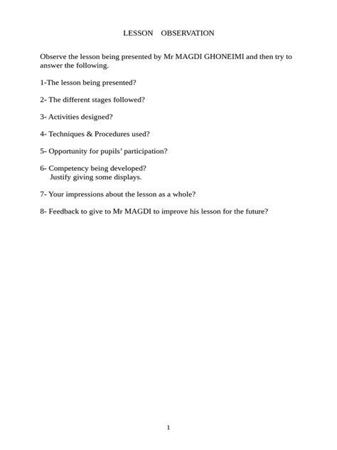 Image result for Lesson Observation Secondary