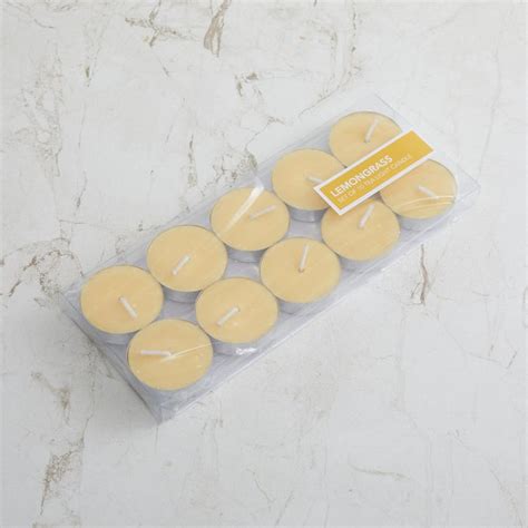 Buy Colour Connect Set of 10 Lemongrass Scented T-Light Candles from ...