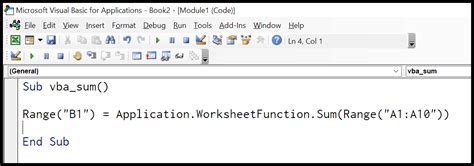 Automatically Sum a Column in Excel Using VBA 的图像结果