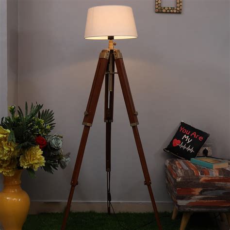 Buy HOMESAKE Wooden Floor Lamp from Homesake at just INR 6998.0