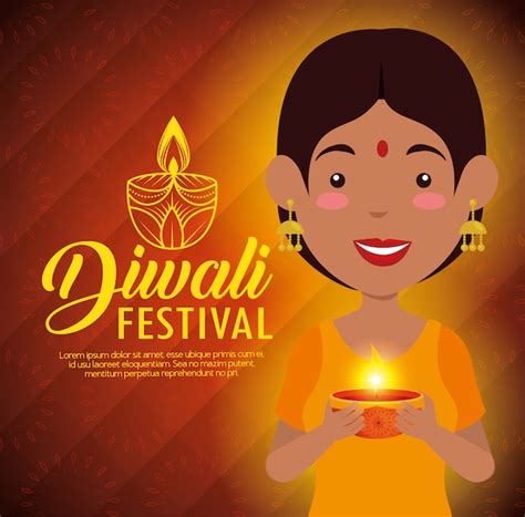 Happy Diwali Festival der Lichter mit Kerzen | Kostenlose Vektor
