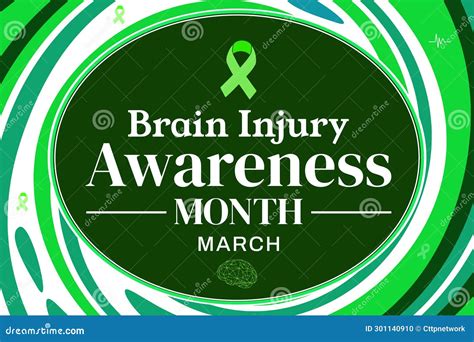 March is Brain Injury Awareness Month, Colorful Green Shapes with ...