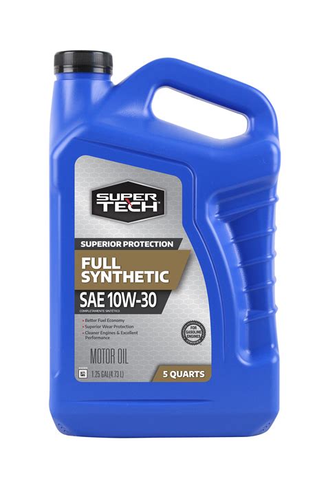 Super Tech Full Synthetic SAE 10W-30 Motor Oil, 5 Quarts – Walmart ...