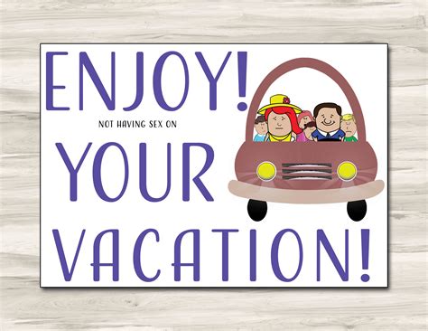 Enjoy Your Vacation Card, One Sided, Digital Download, 5x7 Foldable ...