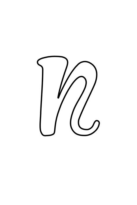 Printable Cursive Bubble Letter N