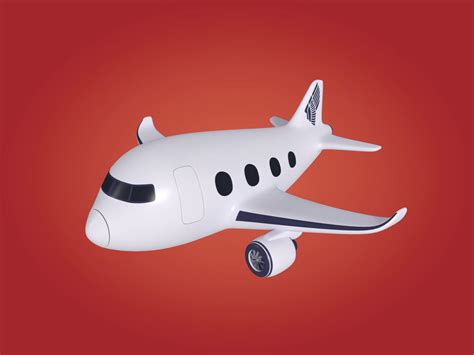 Cartoon Plane - 3D Model by Ocstard