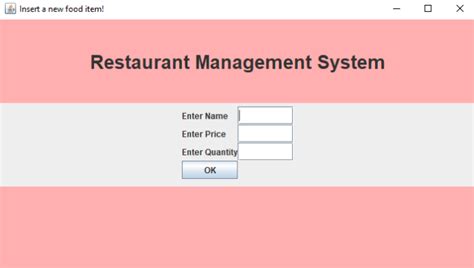 Restaurant Management System Project in Java 的图像结果
