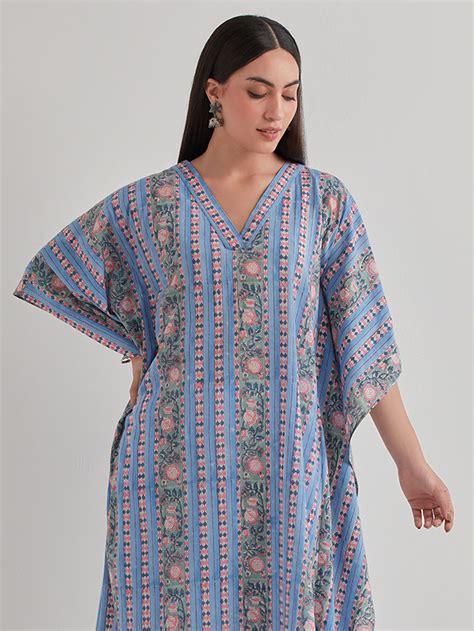 Kaftans Online- Buy Designer Kaftans Dress & Block Print Kaftans | The Loom