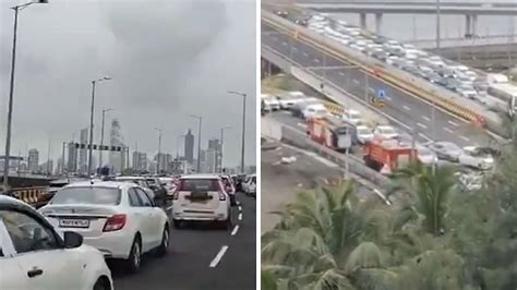Mumbai Coastal Road Opened For Traffic After Shutdown Due To Car Fire ...
