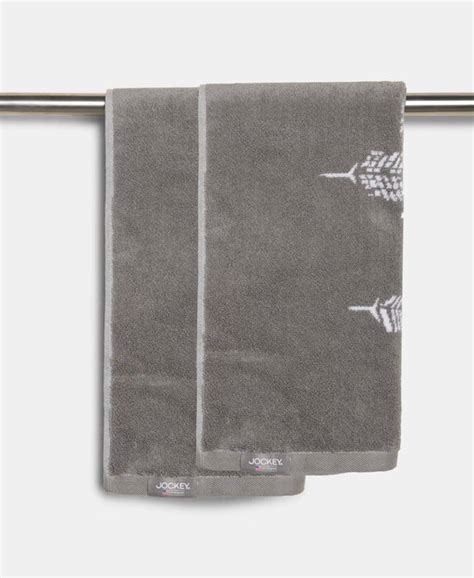Buy Cotton Rich Terry Ultrasoft and Durable Printed Hand Towel - Grey ...