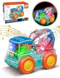 First Play 3D Transparent Gear Car with 360 Degree Rotation, Sound and ...