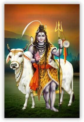 Lord Shiva With Nandi Maharaj Digital Photo Poster With Uv Textured ...