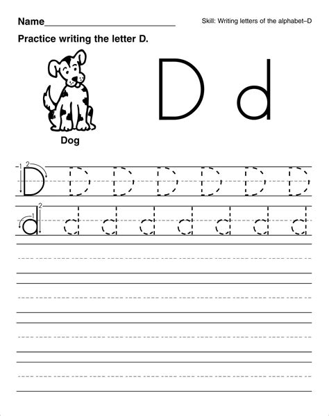 Letter D Tracing Sheet | AlphabetWorksheetsFree.com