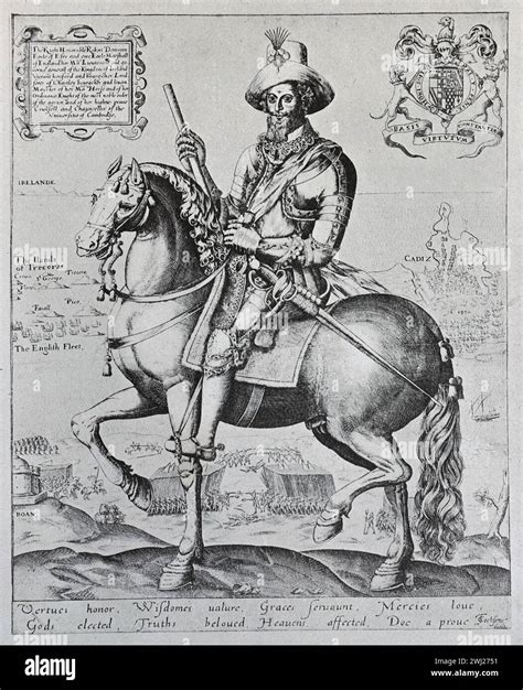 Robert Devereux, Earl of Essex by Thomas Cockson (or Coxon). Black and ...