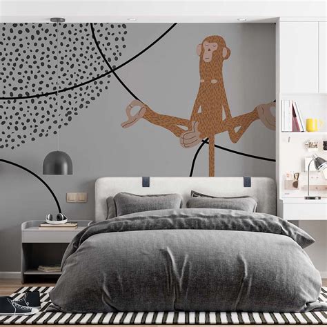 Playful Monkey | Kids Wallpaper | Wallpaper Mural | Digital Walls