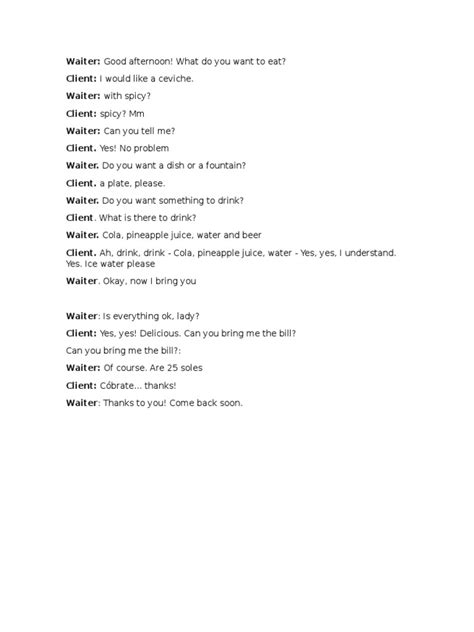 Image result for Waiter Script