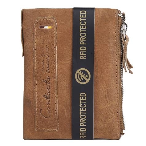 Buy Contacts Men's Genuine Leather Wallet | RFID Blocking Wallet for ...