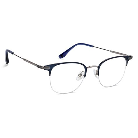 Buy Blue Block Phone Computer Glasses Blue Gunmetal Half Rim Clubmaster ...