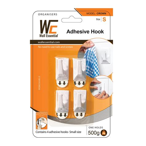 Wall Essential Smart Wall Hooks, Reusable Utility Wall Hook for Kitchen ...