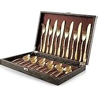 FnS Boston 24 Pcs Cutlery Set in Gift Box Packaging (6 Dinner Spoon, 6 ...