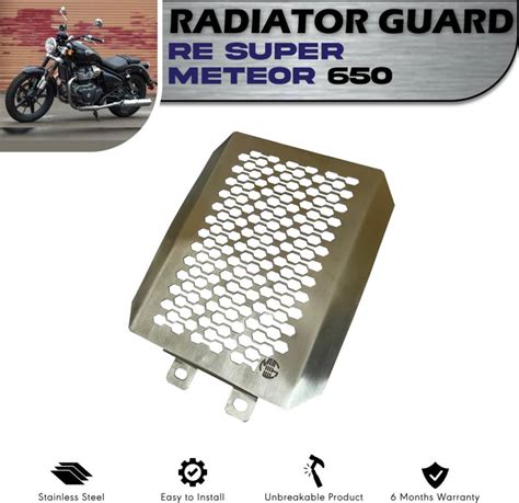 Moto Genius Super Meteor 650 Stainless Steel Radiator Guard Protector ...
