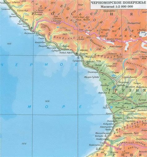 Карта россии черное море