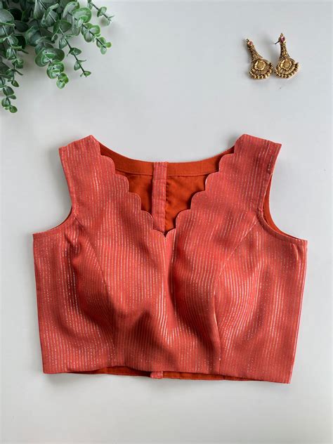 Ziah in Peach Orange Blouse – Blouses by Barakah