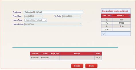button . Leave is Submitted and page gets refresh