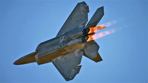 F-22 Raptor Fighter Jet in Afterburner