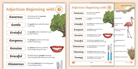 Adjectives Beginning with G Guide - Twinkl