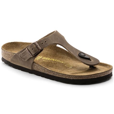 BIRKENSTOCK Gizeh Oiled Leather Sandals - Habana and Iron
