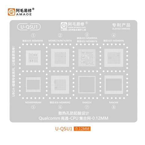 AMAOE U-QSU1 STENCIL For QUALCOMM CPU & RAM - AKINFOTOOLS